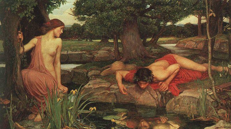 John William Waterhouse Echo and Narcissus. Germany oil painting art